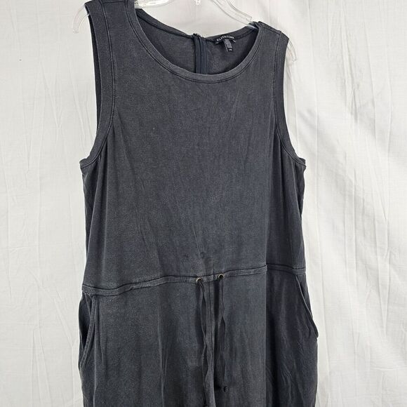Eileen Fisher Size Large Graphite Tencel Stretch Drawstring Jumpsuit - Picture 4 of 8